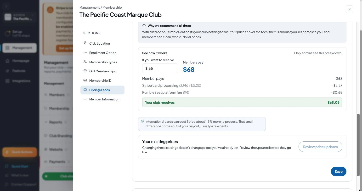 See how it works: what members pay and what your club receives