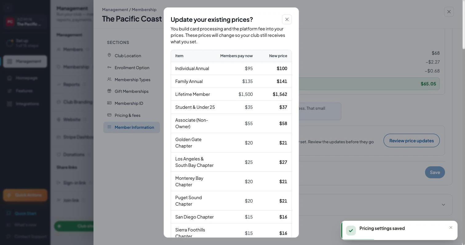 Review your price updates before they go live