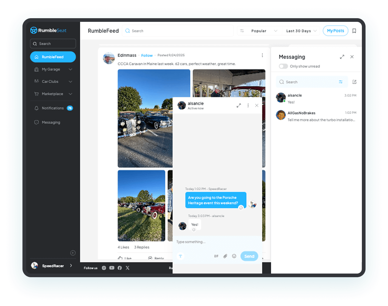 RumbleSeat Messaging App